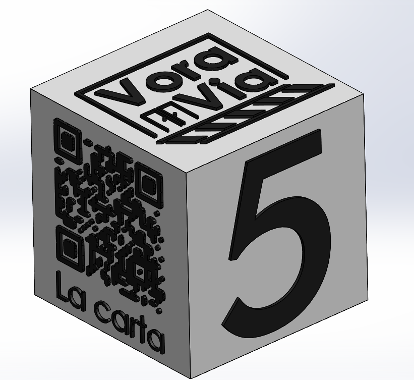 Cubo QR con Número de Mesa - Diseño Personalizado en 3D