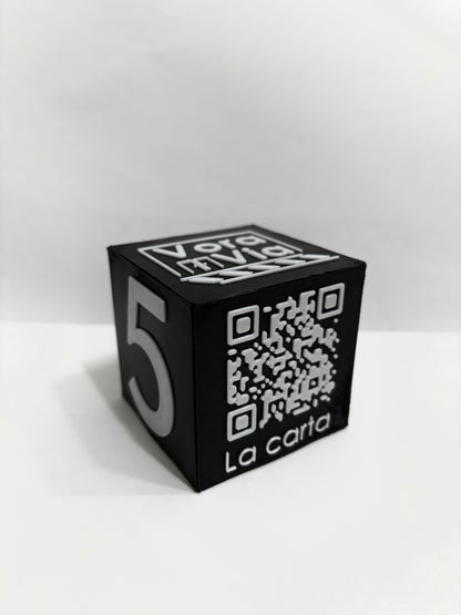 Cubo QR con Número de Mesa - Diseño Personalizado en 3D