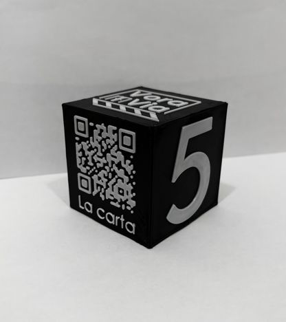 Cubo QR con Número de Mesa - Diseño Personalizado en 3D