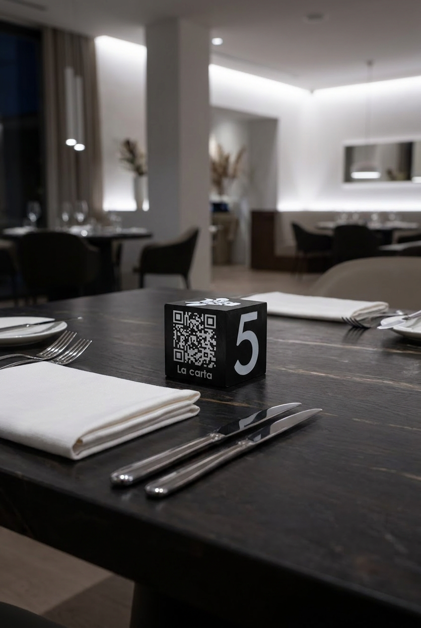 Cubo QR con Número de Mesa | Diseño Personalizado en 3D