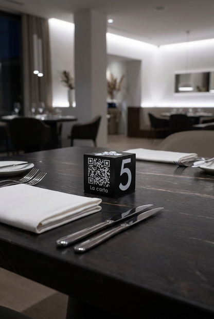 Cubo QR con Número de Mesa | Diseño Personalizado en 3D